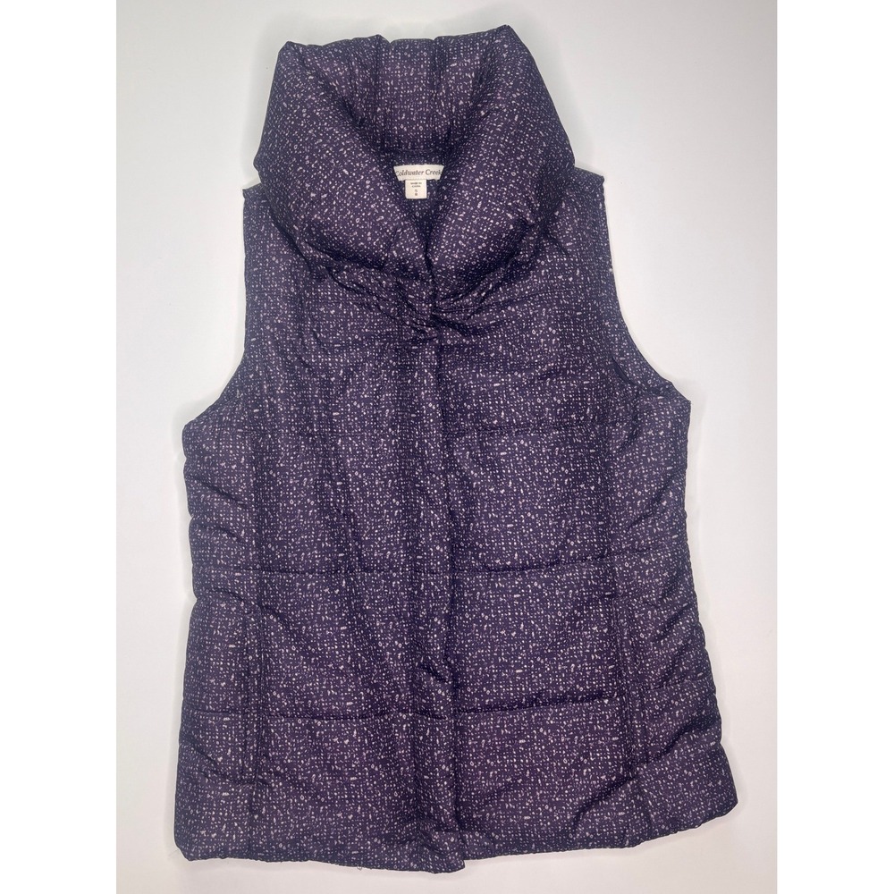 Coldwater Creek Womens Purple Puffer Vest Funnel Neck Size S 8